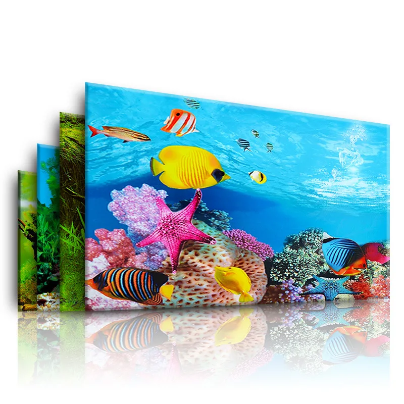 Aquarium Fish Background - Achtergrond voor aquarium 3d sticker poster