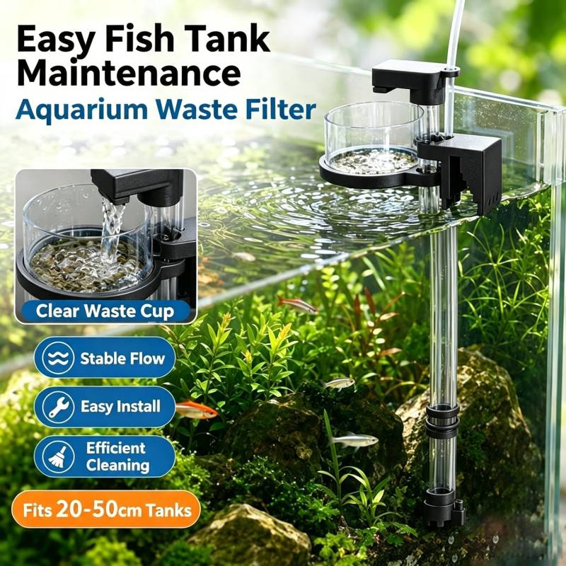 Aquarium Fish Maintenance - Afneembare Air Lift Aquarium Visafvalverzamelaar Poepreiniger