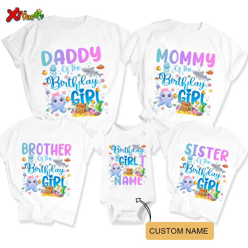 Aquarium Fish And Names - Zeedieren Familie bijpassende outfits Verjaardag meisje