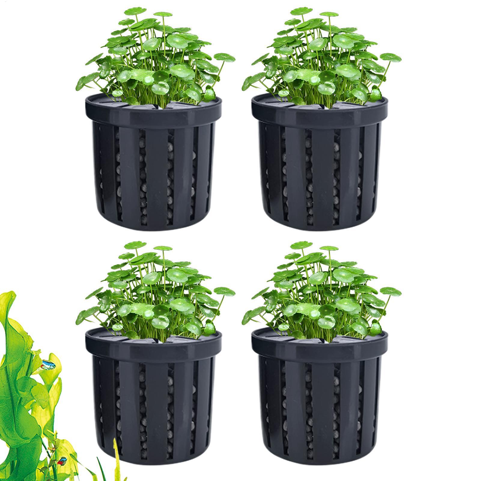 Aquarium Fish Pot - 4 stuks aquarium plantenbak met spons