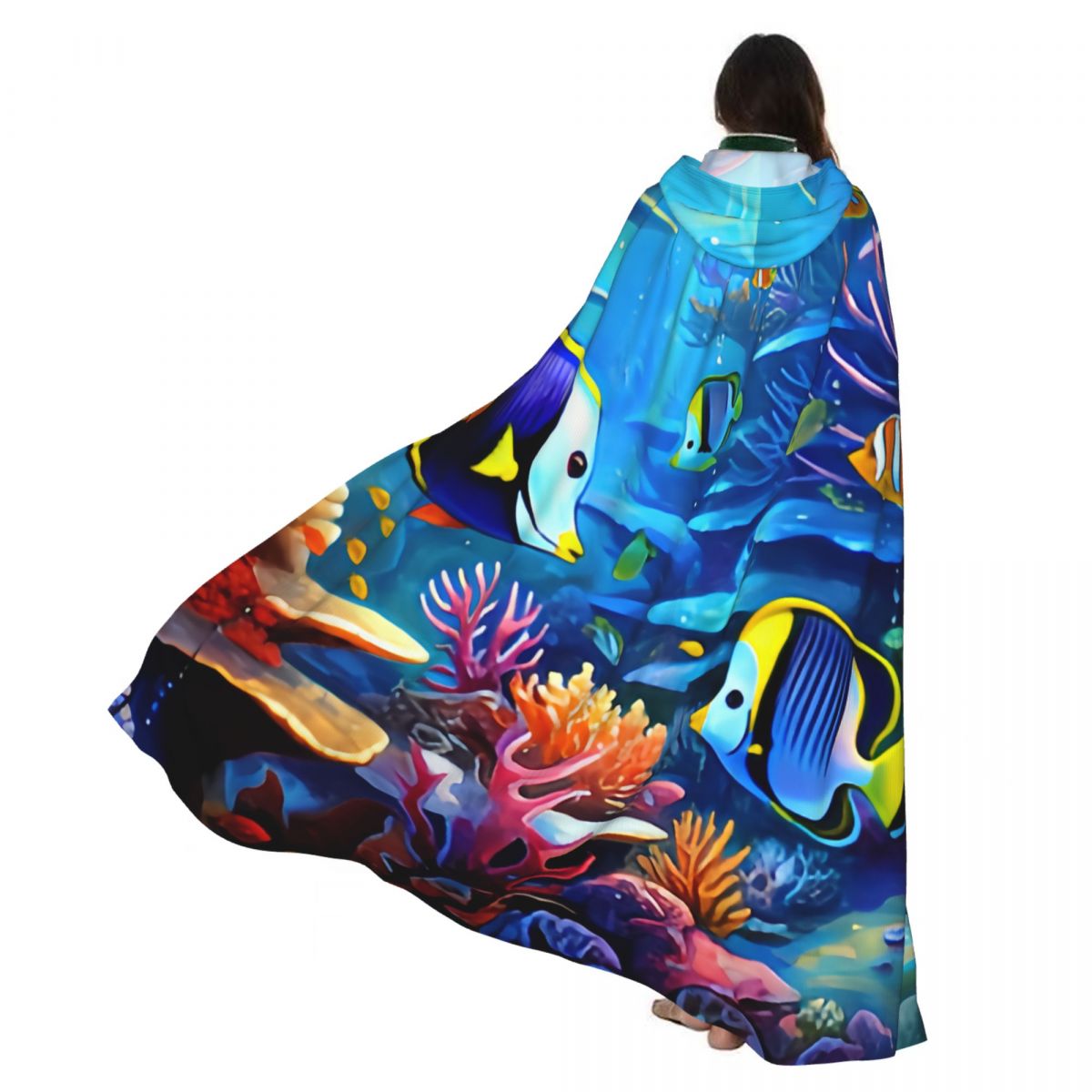 Aquarium Queen Fish - Unisex heksenpartij omkeerbare volwassen vampieren Cape