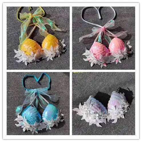 Aquarium Queen Fish - Zeemeermin Pailletten Shell Bikini Top BH
