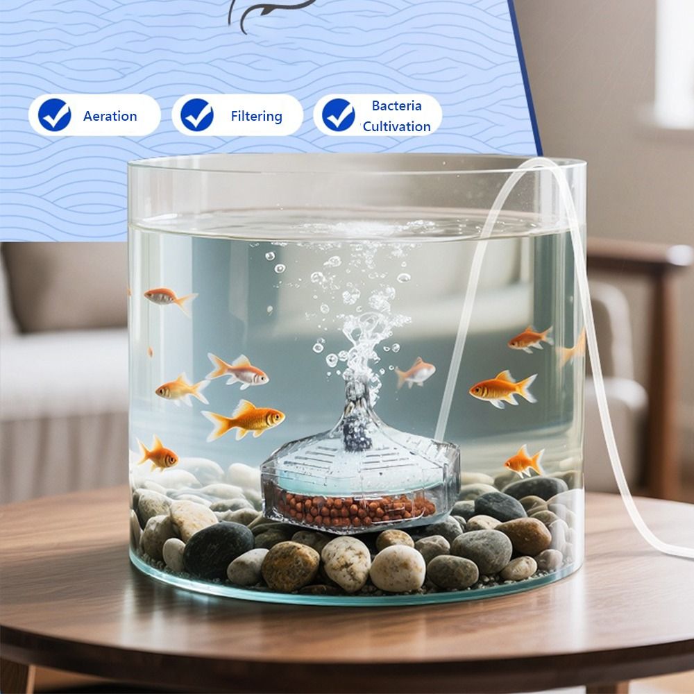 Aquarium Fish For Beginners - Nieuwe draagbare aquariumfilter dunne ronde 3-in-1