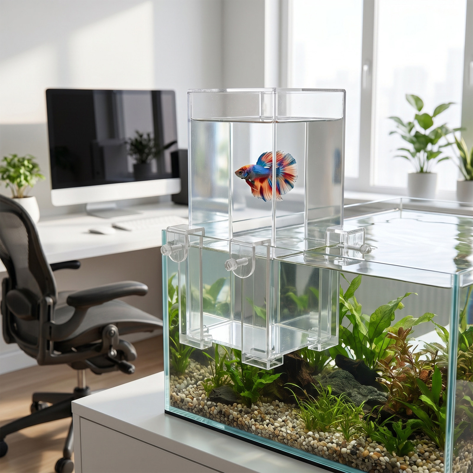 Onderhangend aquarium bijvulac - Aquarium Fish Elevator recensie en prijs